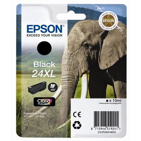 Epson T2431 XL Elephant svart bläckpatron