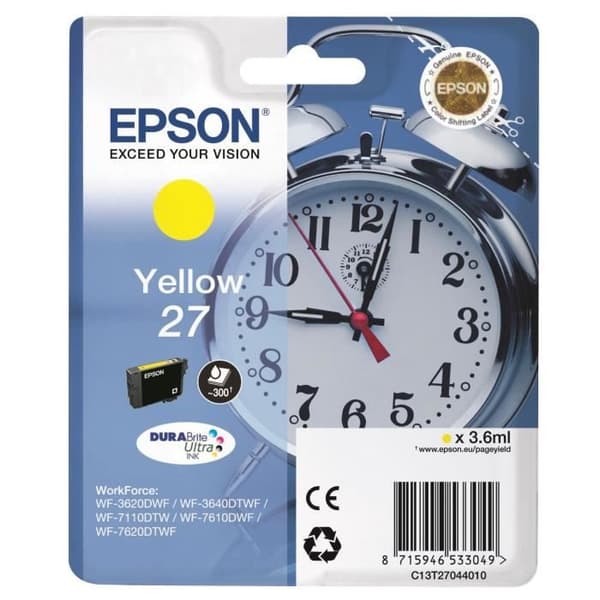Epson 27 Väckarklocka Gul bläckpatron