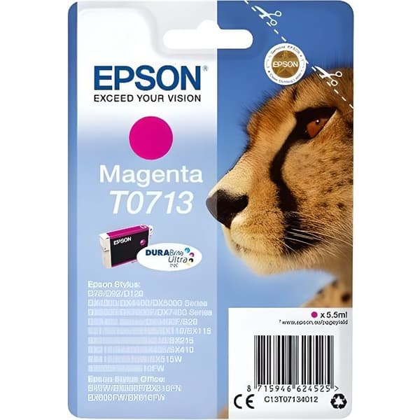 EPSON T0713 magenta bläckpatron - Cheetah (C13T07134012)