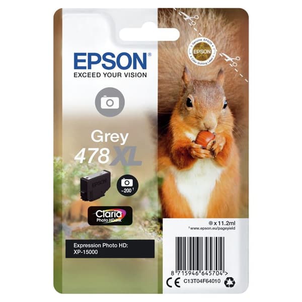 EPSON 478XL bläckpatron - Hög kapacitet - Grå för Expression Home HD XP-15000