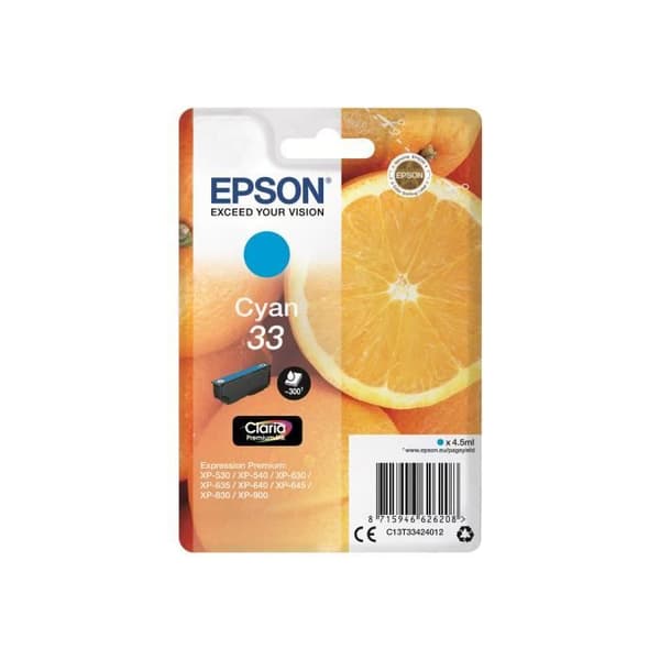 Epson 33 bläckpatron - Cyan - 4.5 ml - Original - Blister
