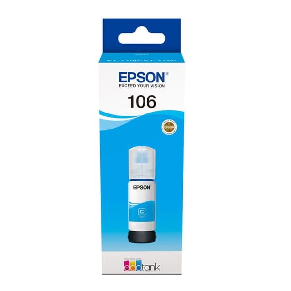 Original bläcktank 106 - 70 ml - Cyan - EPSON - EcoTank ET-7700, ET-7750, L7160, L7180