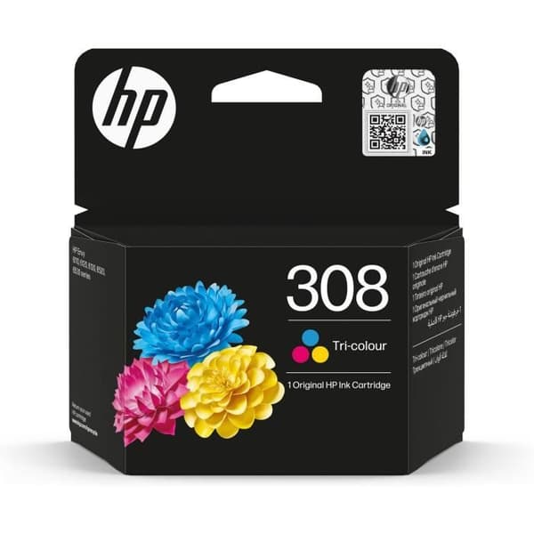 Original HP 308 trefärgad bläckpatron (7FP20UE) för HP Envy 6110, 6120, 6130, 6520, 6530