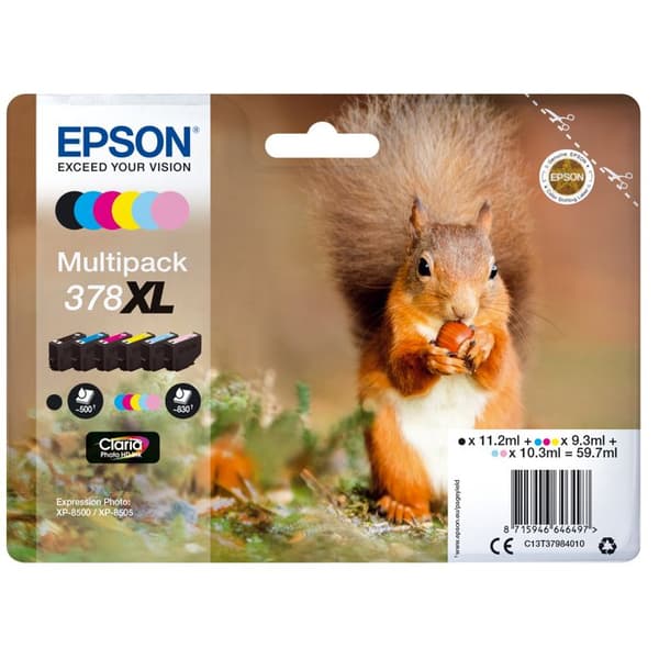 Epson Claria Photo HD 378XL bläckpatron - svart, cyan, ljuscyan, ljusmagenta, gul, magenta