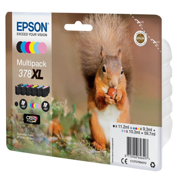 Epson Claria Photo HD 378XL bläckpatron - svart, cyan, ljuscyan, ljusmagenta, gul, magenta