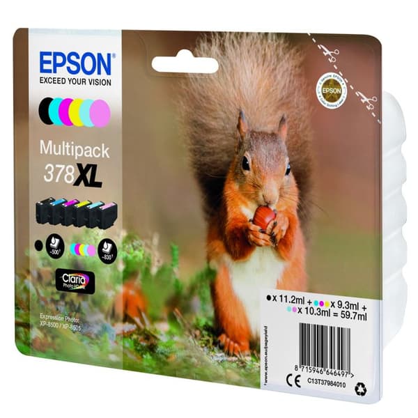 Epson Claria Photo HD 378XL bläckpatron - svart, cyan, ljuscyan, ljusmagenta, gul, magenta