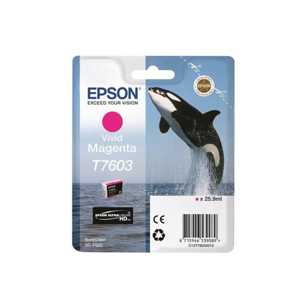 Bläckpatron - EPSON - Ink/T7603 Viv Magenta - Pigmenterad - Ljusbeständig - Hög kvalitet