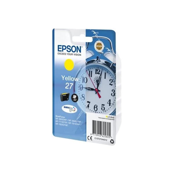 Epson 27 3,6 ml gul originalbläckpatron för WorkForce WF-3620, WF-3640, WF-7110, WF-7210, WF-7610, WF-7620, WF-7710,...