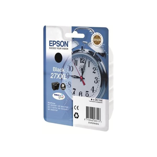 Epson 27XXL 34,1 ml XL svart original blisterbläckpatron för WorkForce WF-3620DWF, WF-3640DTWF, WF-7110DTW, WF-7610DWF,...