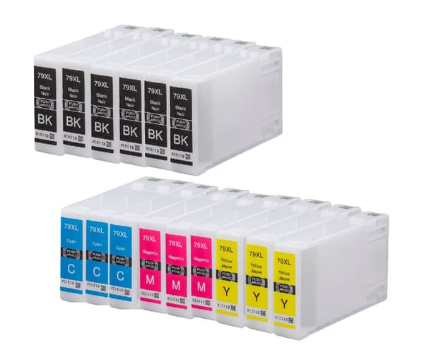 Pixojet Blekkpatroner Epson 79 XL - C13T79014010, 15 Pakke 525 ml