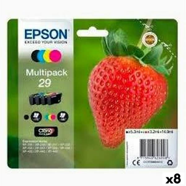 Original Bläckpatron Epson XP 235 332 335 432 435 Svart/Cyan/Magenta/Gul 4 Delar (8 antal)