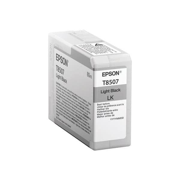 EPSON T850700 bläckpatron - 80ml - Ljussvart - Paket med 1 - Epson UltraChrome HD