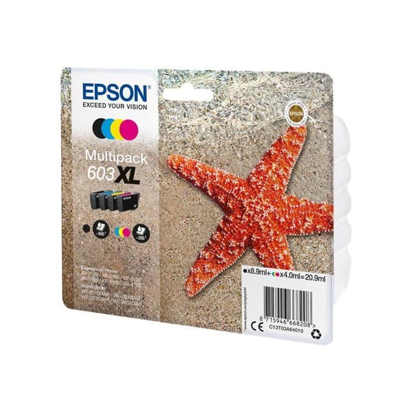 Bläckpatron - EPSON - 4-färgs multipack 603XL - Svart - XL - Upp till 500 sidor