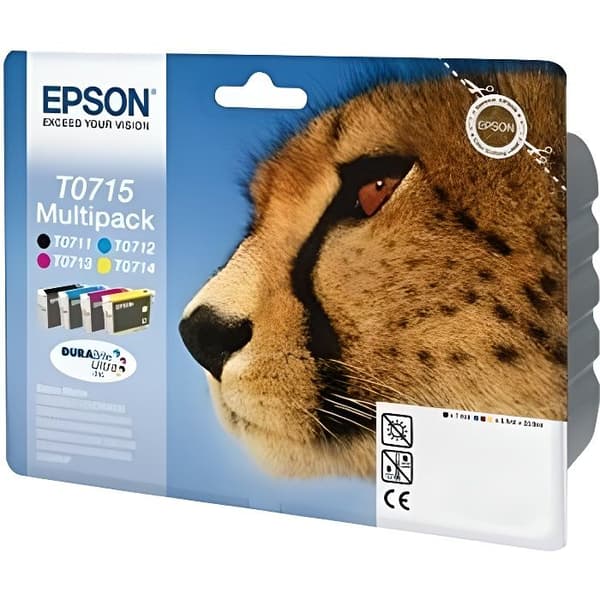 EPSON Paket med 1 Guépard bläckpatron - DURABRITE - Svart och trefärgad - blister med larm