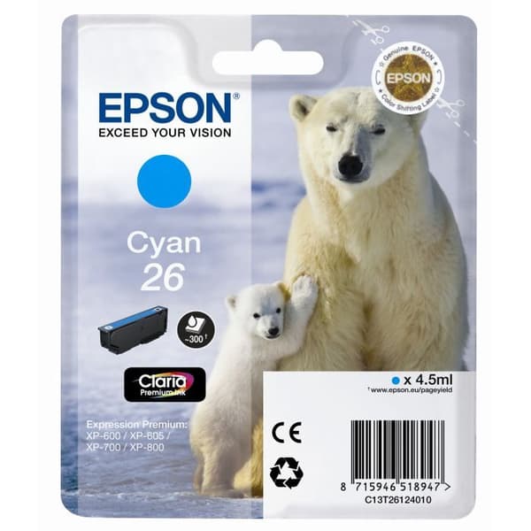 Epson T2612 Cyan bläckpatron