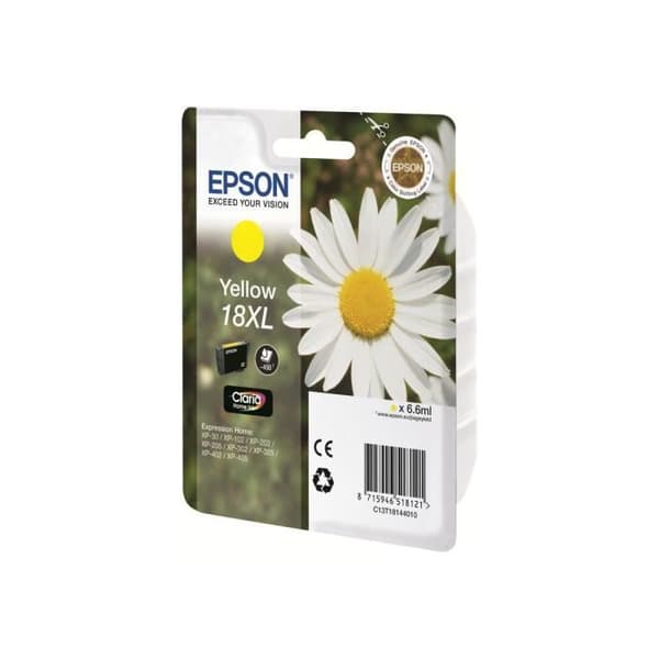 Epson 18XL XL gul originalbläckpatron för Expression Home XP-212, 215, 225, 312, 315, 322, 325, 412, 415, 422, 425