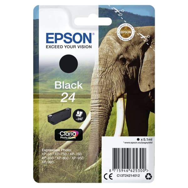 EPSON 24 bläckpatron - Svart - 5,1 ml - för Expression Photo och Premium