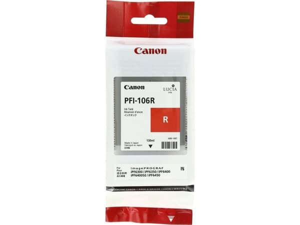 Canon PFI-106 R - 130 ml - rød - original - blekkbeholder - for imagePROGRAF iPF6300, iPF6350, iPF6400, iPF6400SE, IPF6450
