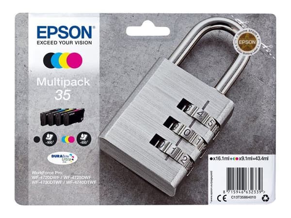 Epson DURABrite Ultra 35 bläckpatron - Paket med 4 - svart, gul, cyan, magenta