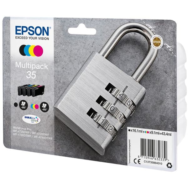 Epson DURABrite Ultra 35 bläckpatron - Paket med 4 - svart, gul, cyan, magenta