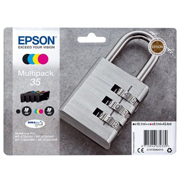 Epson DURABrite Ultra 35 bläckpatron - Paket med 4 - svart, gul, cyan, magenta
