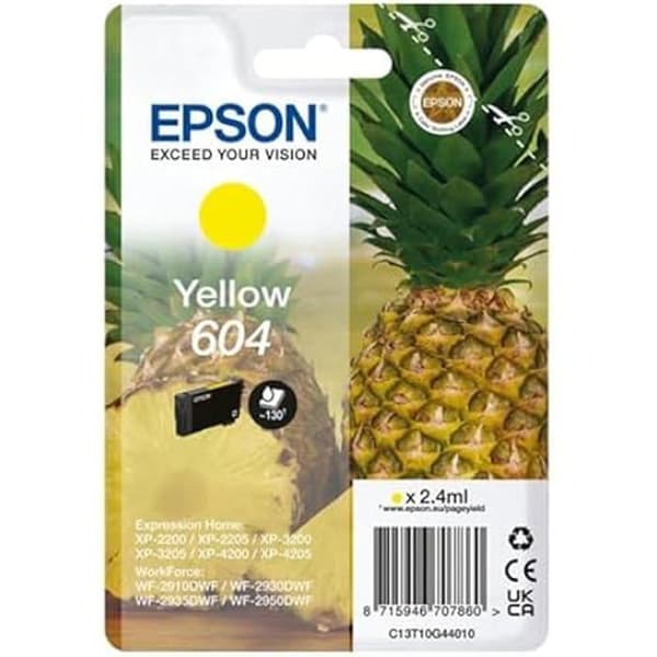 Bläckpatron - EPSON - 604 - Gul - Bläckstråle - Kompatibel med Epson-skrivare
