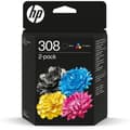 Miniatyrbild 1 av 6: Paket med 2 original HP 308 svarta och trefärgade bläckpatroner (6L6S6UE) för HP Envy 6110, 6120, 6130, 6520, 6530