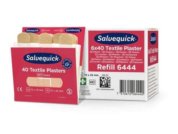 Plaster Salvequick Tekstil Refill (40 stk/pk, 6 pakker) (1 stk.)