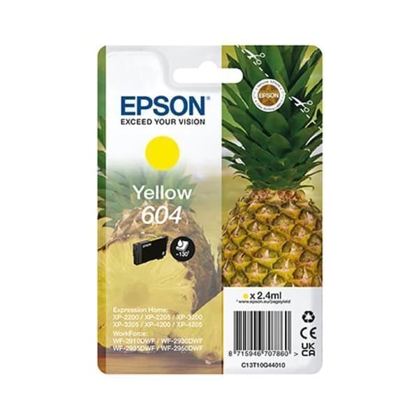 Bläckpatron 604 Ananas gul,Standardkapacitet,Original förbrukningsvara