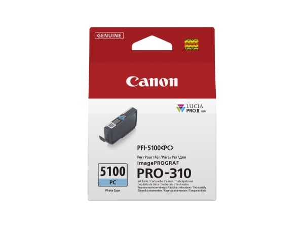 Canon PFI-5100 PC - 14.4 ml - fotocyan - original - hengeboks - blekkbeholder - for imagePROGRAF PRO-310