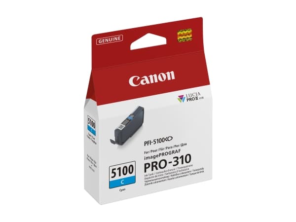 Canon PFI-5100 C - 14.4 ml - cyan - original - hängande låda - bläcktank - för imagePROGRAF PRO-310