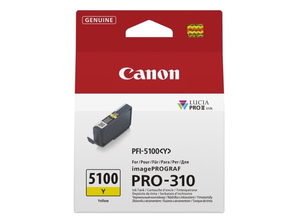 Canon PFI-5100 Y - 14.4 ml - gul - original - hengeboks - blekkbeholder - for imagePROGRAF PRO-310