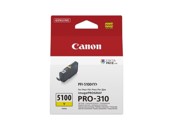 Canon PFI-5100 Y - 14.4 ml - gul - original - hengeboks - blekkbeholder - for imagePROGRAF PRO-310