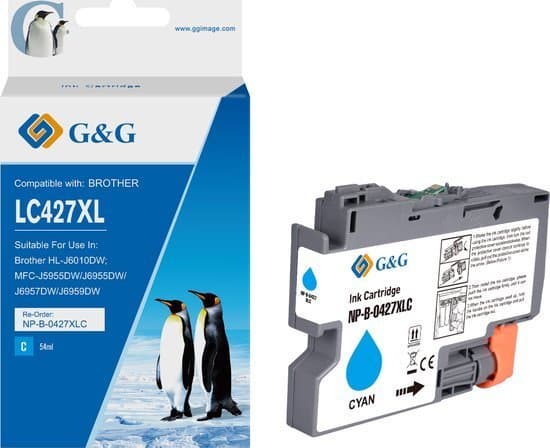 G&G G&G blekkkompatibel blekk / blekk med LC-427XLC, NP-B-0427XLC, cyan