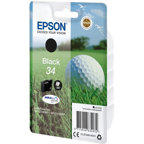 Epson DURABrite Ultra 34 bläckpatron - Svart - WorkForce Pro WF-3720DWF, WF-3725DWF - 6,1 ml