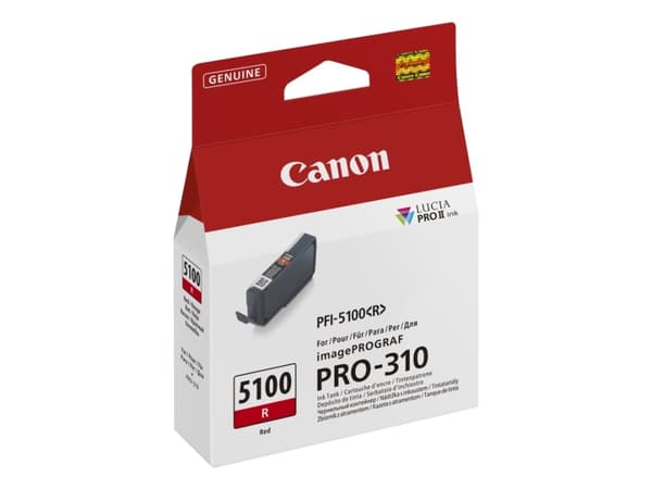 Canon PFI-5100 R - 14.4 ml - röd - original - hängande låda - bläcktank - för imagePROGRAF PRO-310