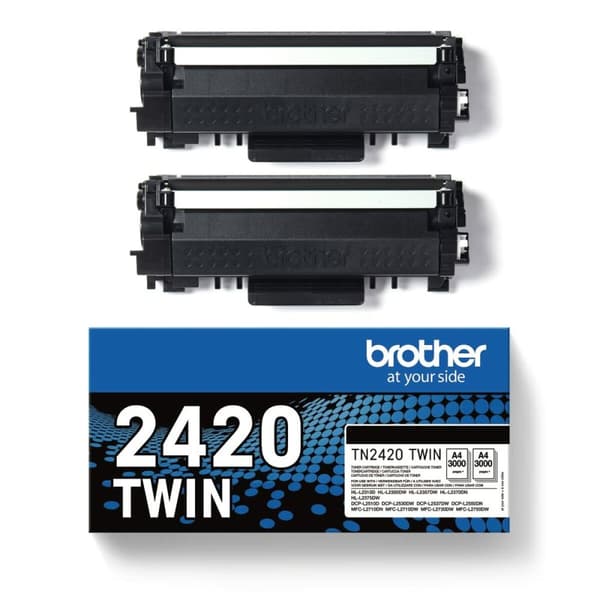 Original blækpatron Brother TN2420TWIN Sort