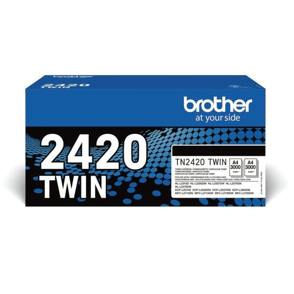 Original blækpatron Brother TN2420TWIN Sort