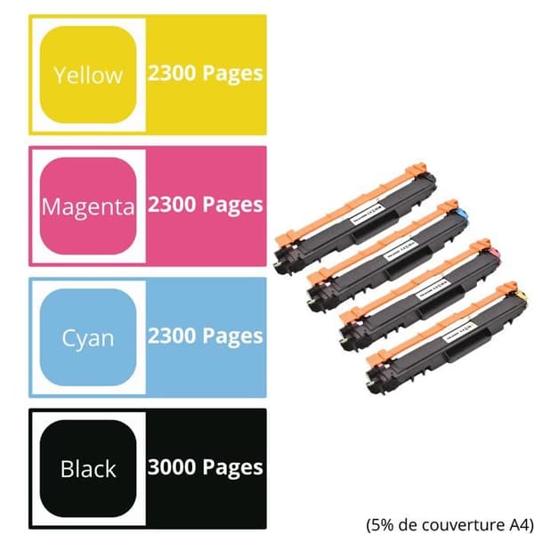 Tonerpatron - Brother - TN247/TN243 - Pack 4 - Svart, Cyan, Magenta, Gul