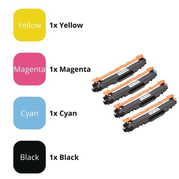 Tonerpatron - Brother - TN247/TN243 - Pack 4 - Svart, Cyan, Magenta, Gul