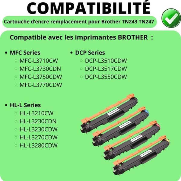 Tonerpatron - Brother - TN247/TN243 - Pack 4 - Svart, Cyan, Magenta, Gul