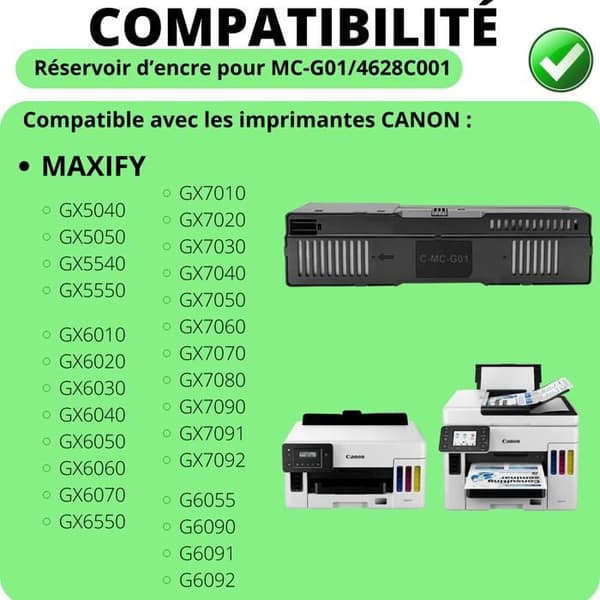 Underhållsbehållare - Canon - MC-G01 4628C001 - Paket med 2 - Kompatibel med Maxify GX - Svart