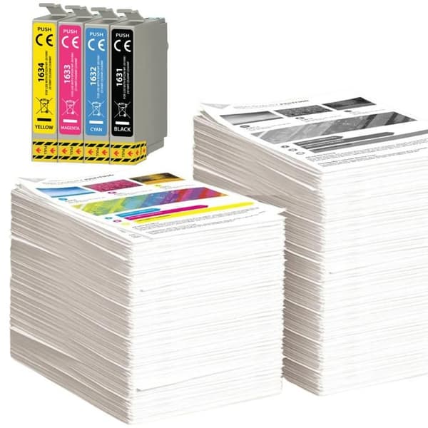 Bläckpatron - Epson - 16XL - Pack om 12 - Kompatibel med WorkForce - Svart, Cyan, Magenta, Gul