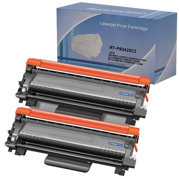 Tonerpatron - Brother - TN2420 - Paket med 2 - Kompatibel med MFC-L2710 - Svart