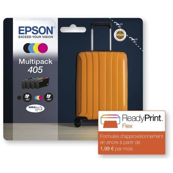 Paket med 4 bläckpatroner - 405 Ultra Ink - EPSON - WorkForce WF-7830, 7835, 7840, WorkForce Pro WF-3820, 3825, 4820, 4825, 4830