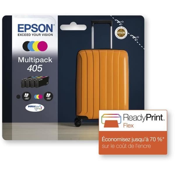 Paket med 4 bläckpatroner - 405 Ultra Ink - EPSON - WorkForce WF-7830, 7835, 7840, WorkForce Pro WF-3820, 3825, 4820, 4825, 4830