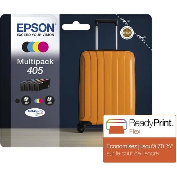 Paket med 4 bläckpatroner - 405 Ultra Ink - EPSON - WorkForce WF-7830, 7835, 7840, WorkForce Pro WF-3820, 3825, 4820, 4825, 4830
