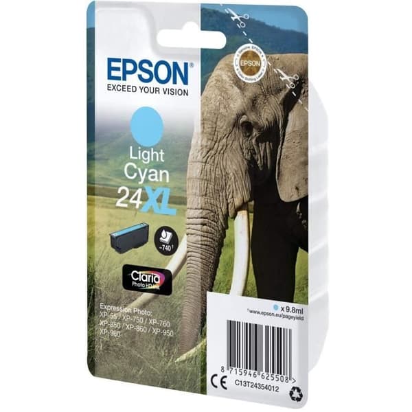 EPSON T2435 XL ljuscyan bläckpatron - Elephant (C13T24354012)