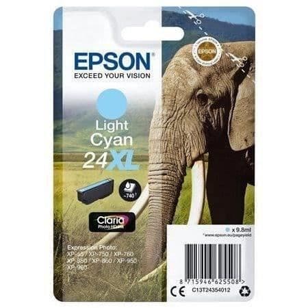EPSON T2435 XL ljuscyan bläckpatron - Elephant (C13T24354012)
