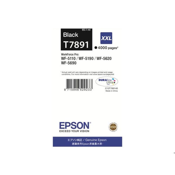 EPSON T7891 tonerkassett - Svart - Storlek XXL - WorkForce Pro